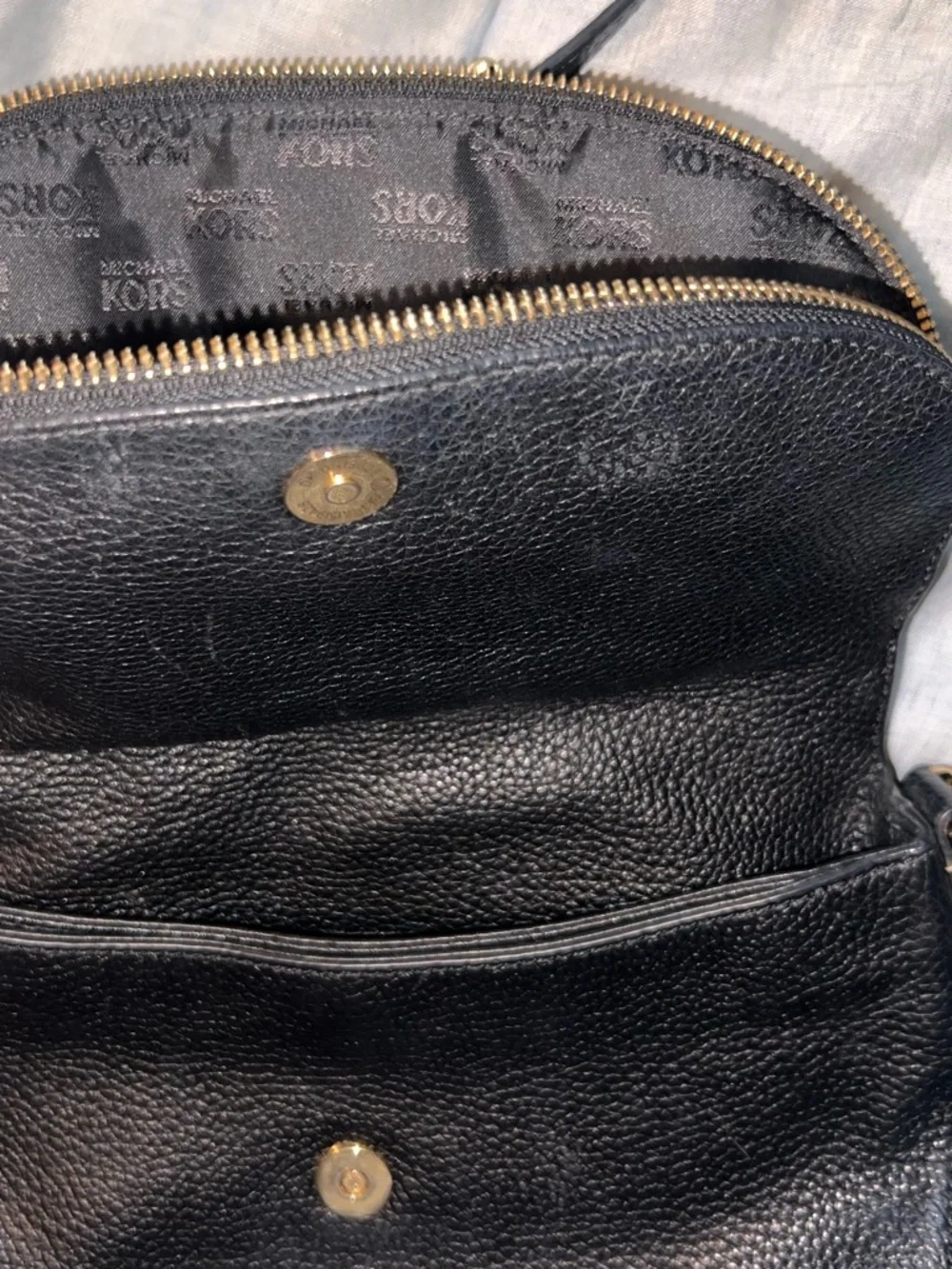 Michael Kors Black Pebbled Leather Crossbody Bag with Tassel